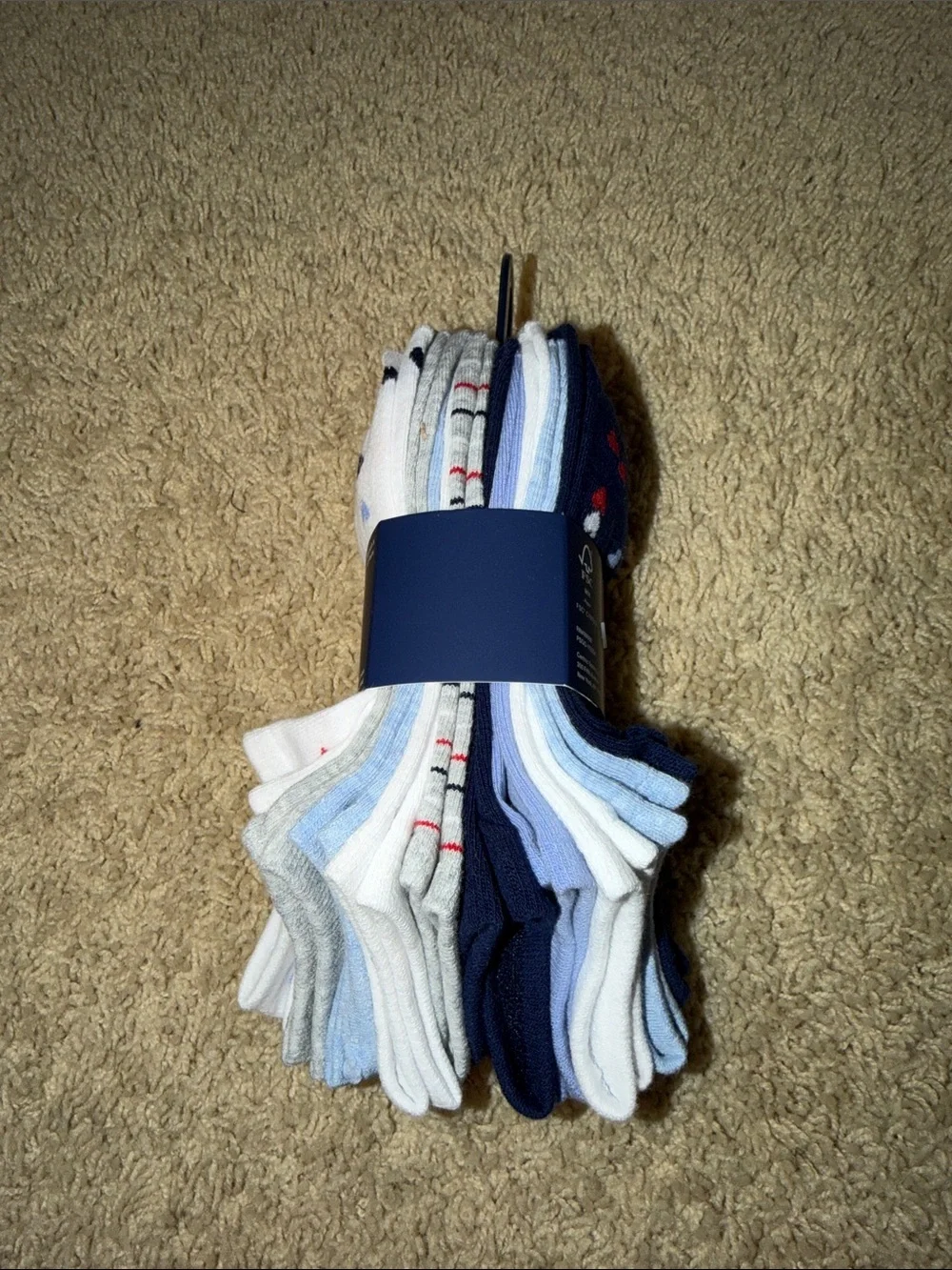 GAP Low-Cut Socks White, Blue, Gray & Light Blue